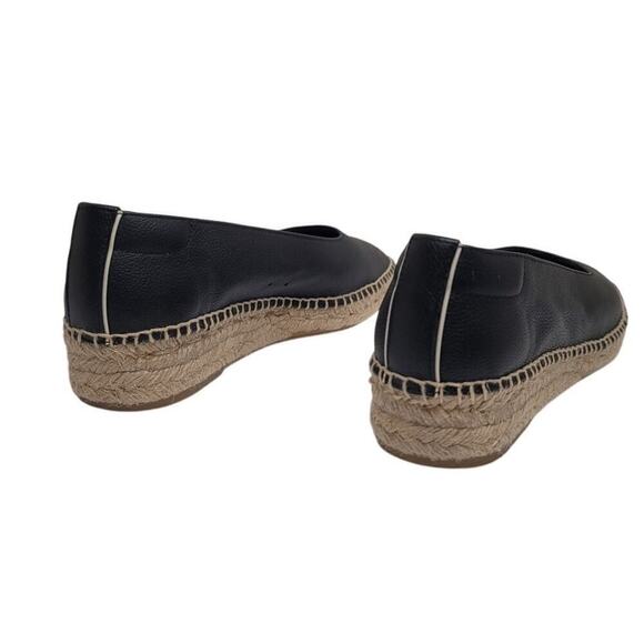 EVERLANE “The Espadrille” Black Leather/Jute Whipstitch & Wedge-Sz 9 - Picture 7 of 8
